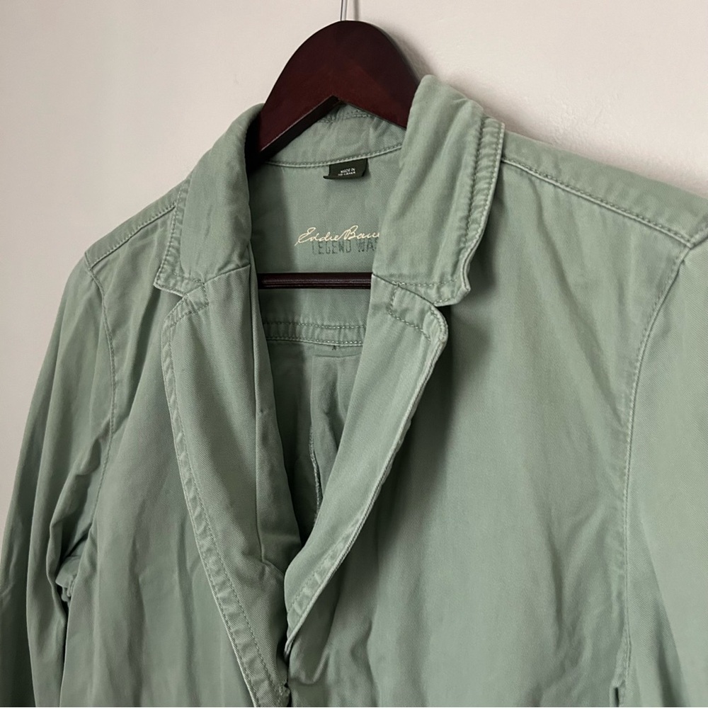 Eddie Bauer Jacket Legend Wash Green Cargo Lightweight Fall Spring Neutral - Picture 2 of 9
